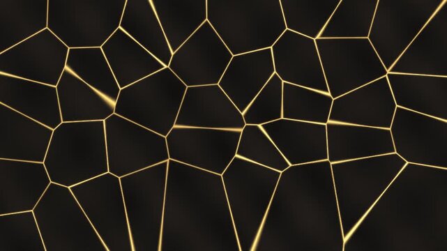 Kintsugi Golden Cracks Glowing on Dark Stone Seamless Loop Background