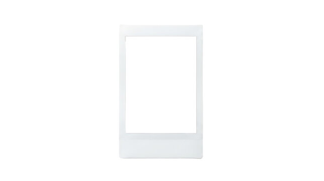 Blank instant photo frame isolated on transparent background