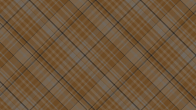 Muted brown bronze diagonal tartan plaid check fabric pattern background