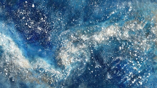 Stunning Deep Space Concept Art with Vibrant Blue and Silver Galaxy Background for Cosmic Inspiration