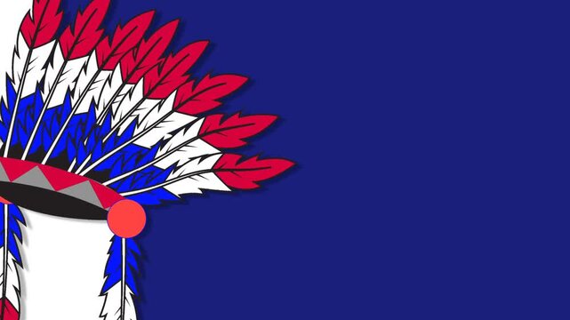 Native American Feather Headdress Background for Heritage Day Celebration Video.