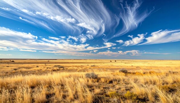 Golden Wheat Field Under a Bright Blue Sky with Fluffy White Clouds and Rolling Hills in a Scenic Rural Summer Landscape