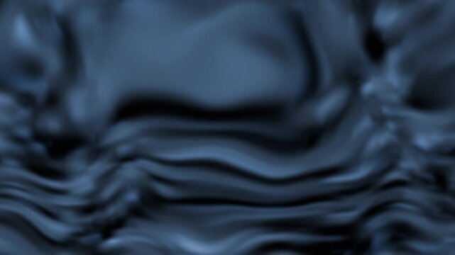 Abstract dark fluid waves on glossy surface. 2d animation