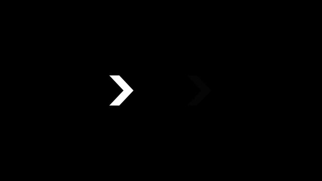 Animated fast forward arrow icon isolated on black background