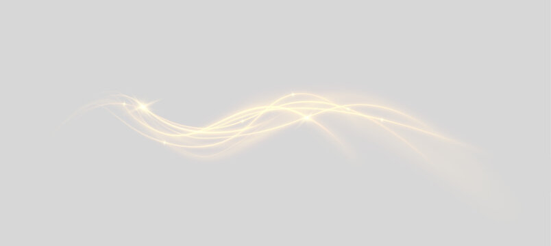 The flowing line combines white and yellow highlights to create a convincing sense of acceleration, motion, and intense radiant energy.
