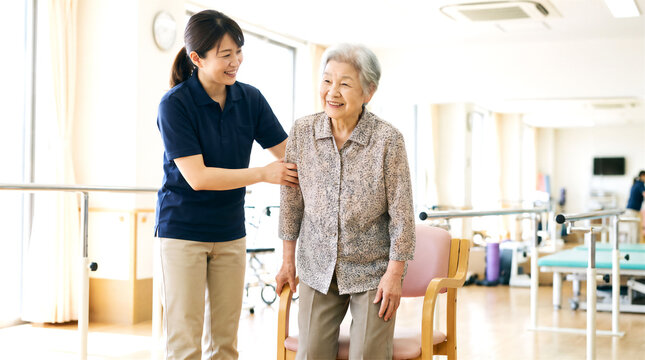 座位から立位への訓練の様子