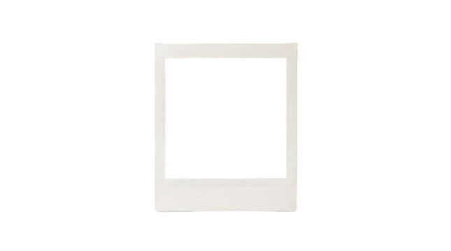 Blank instant photo frame isolated on transparent background