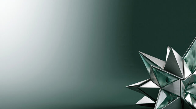 Crystal geometric landscape, online services, digital infrastructure, cybersecurity, cloud computing, future technology