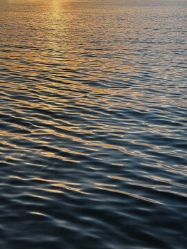 Rippling Water Surface at Sunset