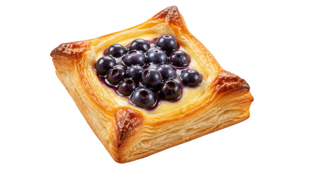 Blueberry Danish Pastry with Custard
