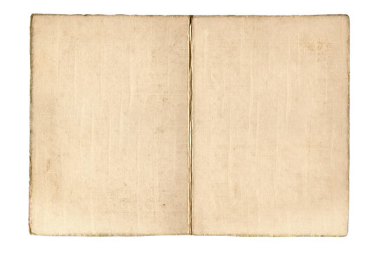 Aged Open Book with Blank Yellowed Pages