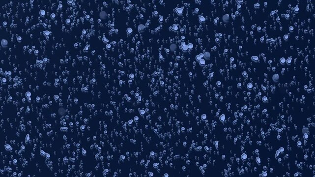 Blue organic shapes animation swirls in dense patterns on dark. Fluid liquid wave contours blend across blue organic shapes. Dynamic ambient visual motion fills these organic shapes.