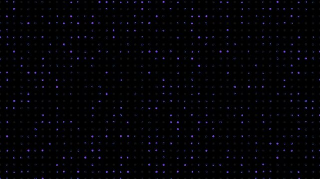 Grid of small dots animation shifts with blue and purple light. Digital matrix data points float across the grid of dots. Minimalist cyber backdrops use the grid of small dots.