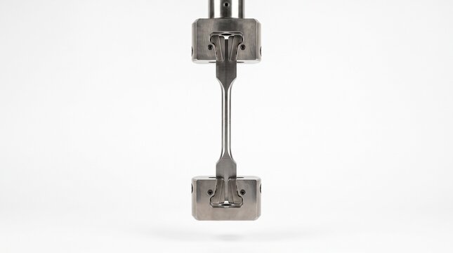 Tensile strength testing of metal specimen in laboratory