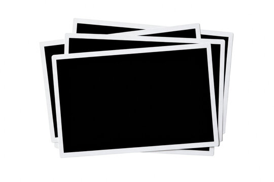 Stack of Blank Instant Photo Frames with White Borders