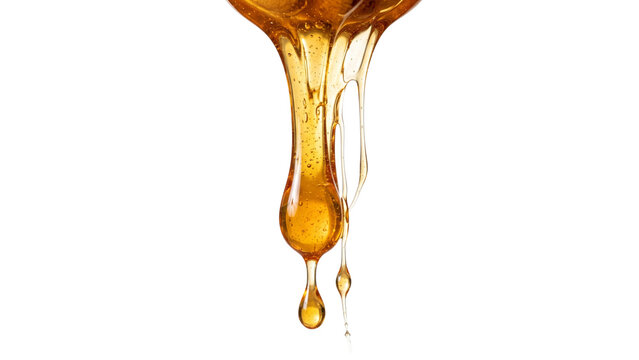Honey dripping, Golden liquid stream isolated on transparent or white background, png, Liquid honey dripping over white transparent background, honey dripping png image

