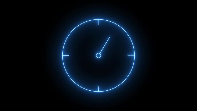 Glowing blue power button on black background