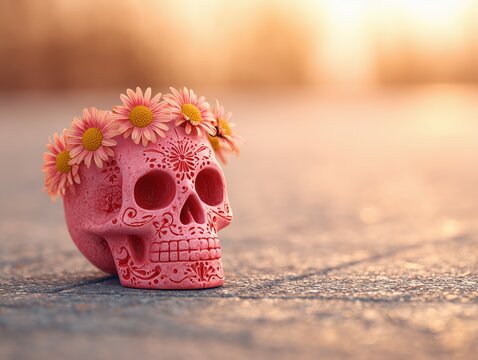 colorful skull decoration for day of the dead