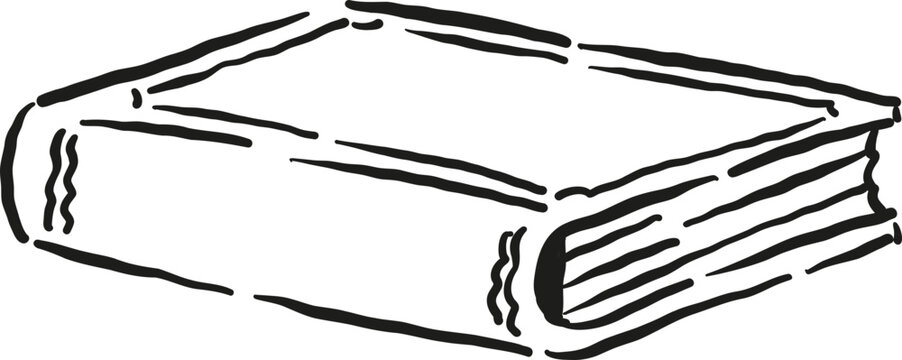 Hand drawn Illustration of a Closed Book Outline