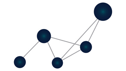 Obraz premium Business Network Connection Icon with Connected Nodes for Technology, Communication and Collaboration