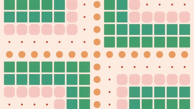 Warm Geometric Grid Pulsating Blocks Flat Style Loop