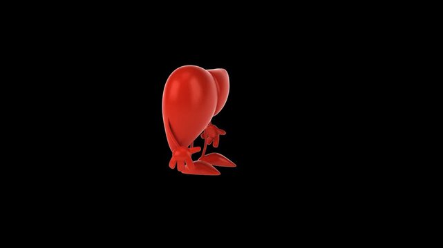 Fun 3D cartoon liver walking (with alpha channel)