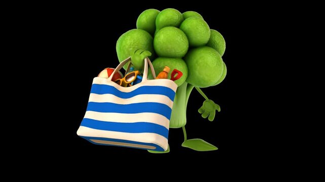 Fun 3D cartoon brocoli (with alpha channel)