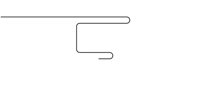 Animated of elegance letter f icon sign continuous one line art single drawing on white background 4k animation video