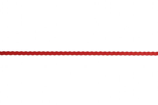 Horizontal Red Rick Rack Ribbon on Dark Surface