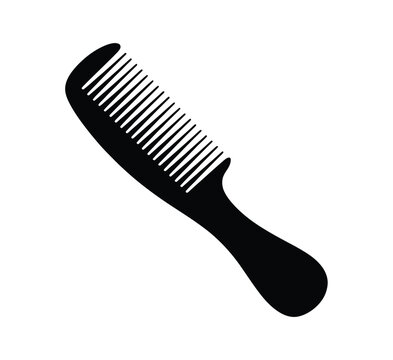 hair comb or barber comb, hairbrush and comb icon set for hair styling grooming salon services and personal beauty care