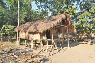 Landscape and villages on Majuli (also spelled Majoli)  the largest river island in Assam and the world's largest inland river island, a state in Northeast India.  © robnaw