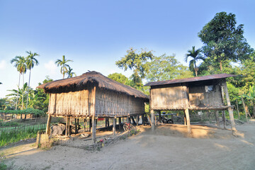 Landscape and villages on Majuli (also spelled Majoli)  the largest river island in Assam and the world's largest inland river island, a state in Northeast India.  © robnaw