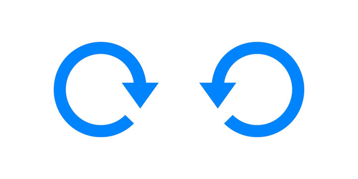 Blue refresh arrows icon on transparent background representing cycle.