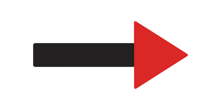 Black straight arrow with red triangular head for navigation signals.