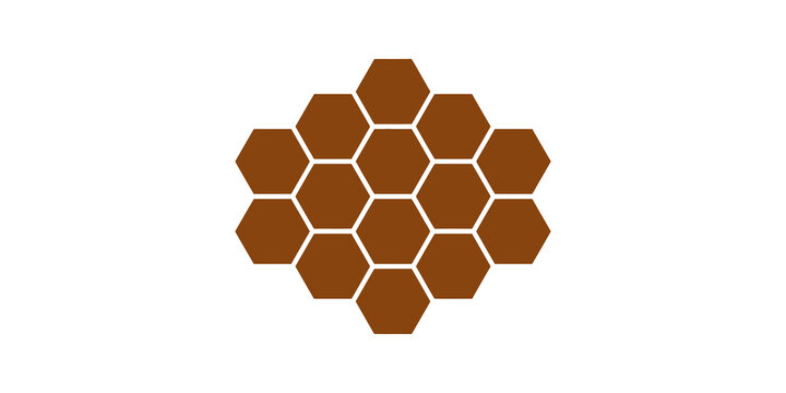 Brown honeycomb pattern graphic for natural honey branding and design.
