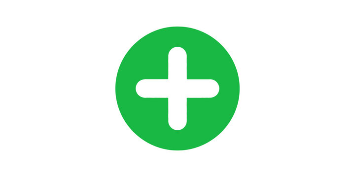 Vibrant green plus sign circle button for add and health functions.