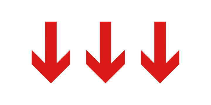 Three red downward pointing arrow symbols for direction or indicators.