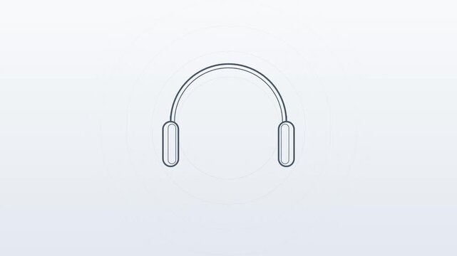 Headphone icon animation in multiple minimalist styles for music apps