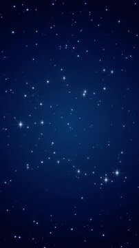 night sky blue shiny twinkle stars glittering and glowing animation, starry space science and new year and christmas, vertical social media motion background