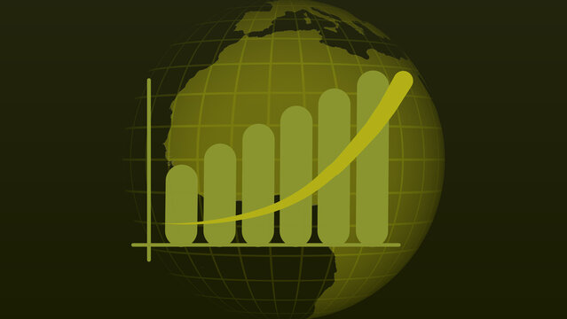 Global Economic Growth Bar Chart with Earth Globe Background (0;00;07;17) photo