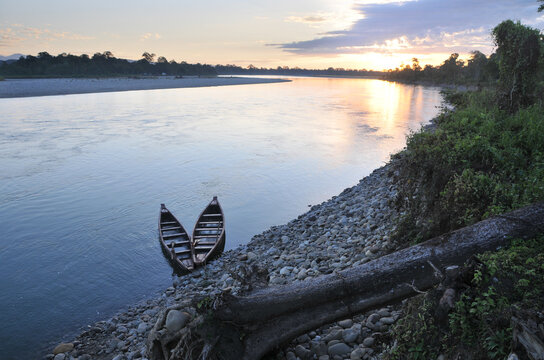 Passenger transport on the Brahmaputra River in the Indian state of Assam, India