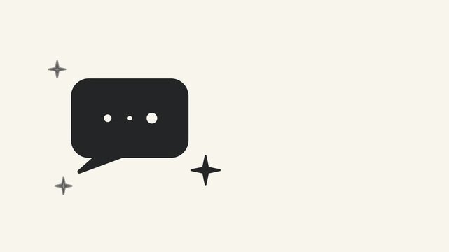 AI Chat Message Speech Bubble with Sparkles Animation