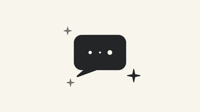 AI Chat Message Speech Bubble with Sparkles Animation