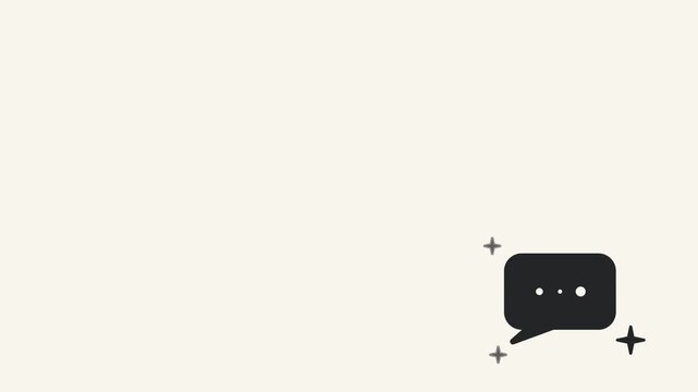AI Chat Message Speech Bubble with Sparkles Animation