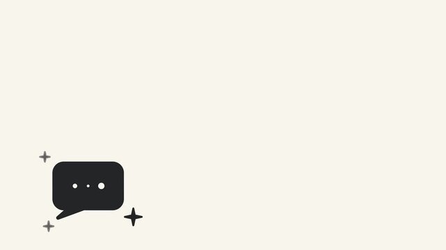 AI Chat Message Speech Bubble with Sparkles Animation