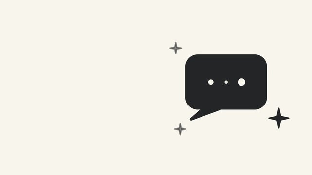 AI Chat Message Speech Bubble with Sparkles Animation