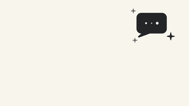 AI Chat Message Speech Bubble with Sparkles Animation