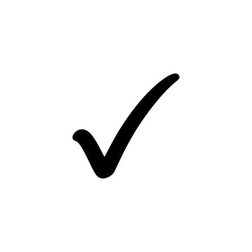 Black check mark icon isolated on transparent background