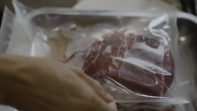 Beef Steak In Vacuum Sealed Packaging