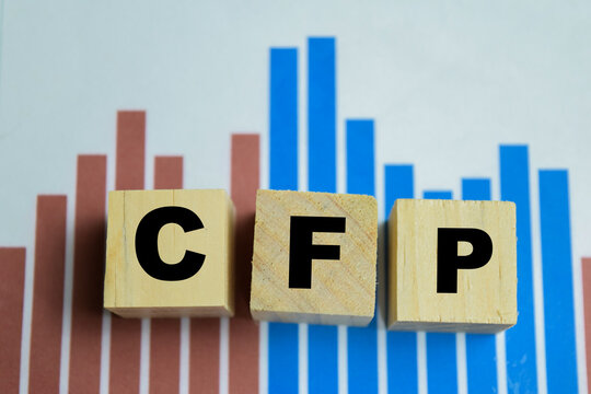 Concept of CFP - Certified Financial Planner text on wooden blocks. For professional finance
